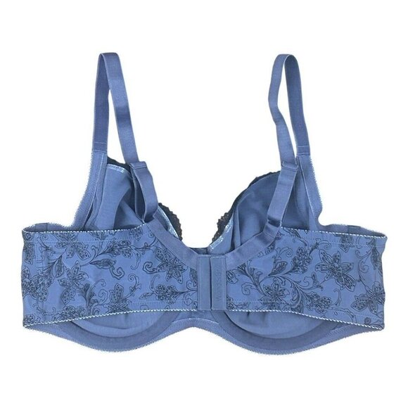 Wonderbra Plus Charcoal Printed With Black Lace Full Support Underwire Bra 40C - Picture 7 of 14